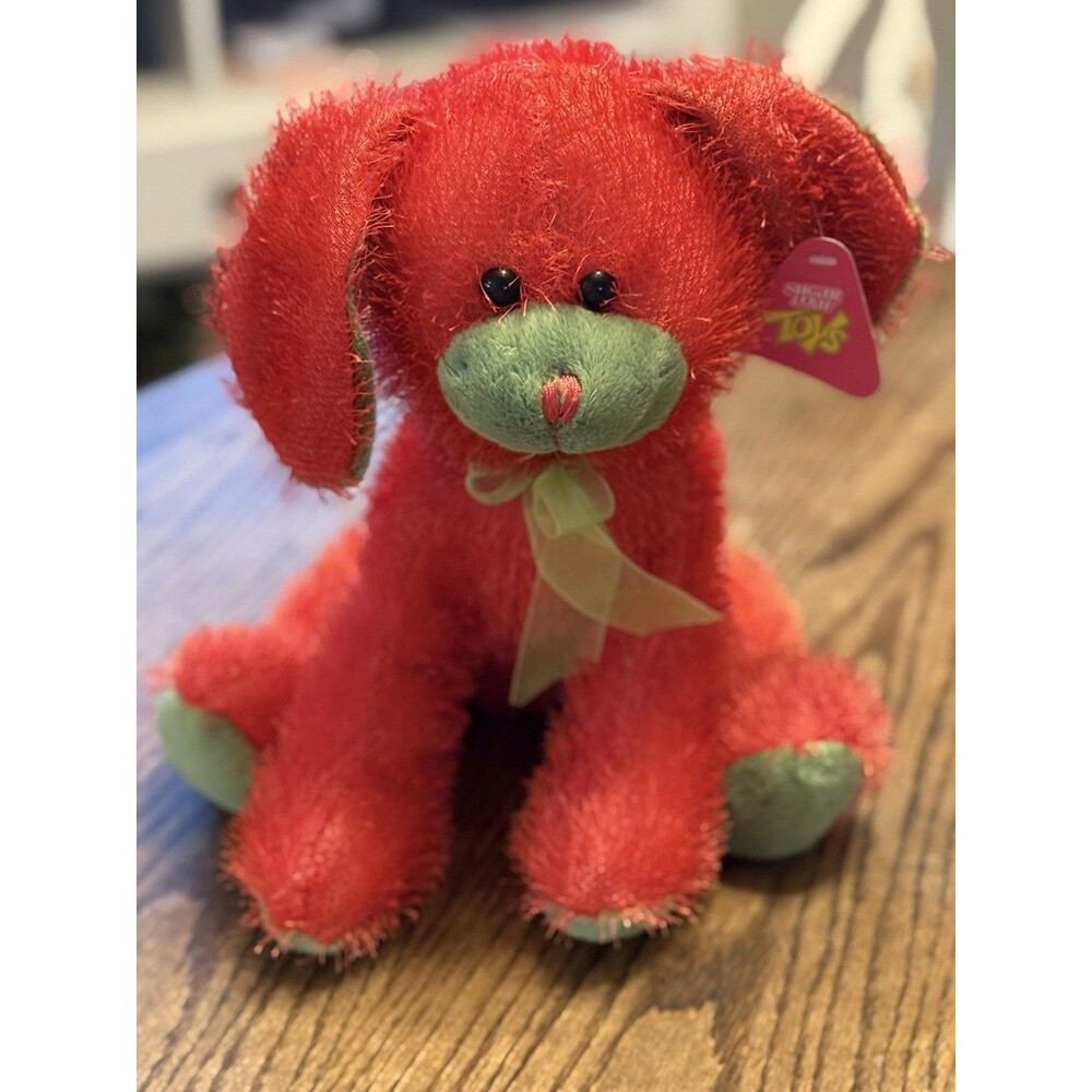Vintage Sugar Loaf Toys Dog Plush Stuffed Animal Puppy Red with Original Tags